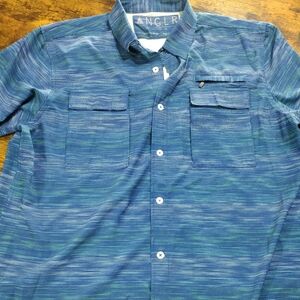 Anglr Fishing Shirt Men’s Size XL Blue Flex Performance Vented Rear Panel